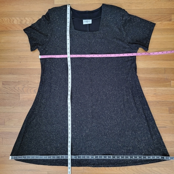 Black Sparkle Slinky Knit Flared Dress Plus Size 18W - Picture 4 of 5